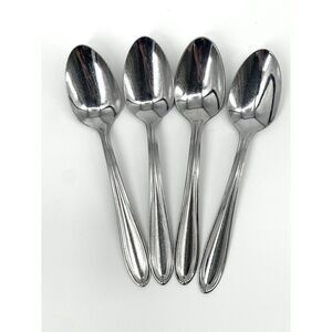 Oneida Parade Stainless Glossy Outline Thor Teaspoons 6” Set Of 4
